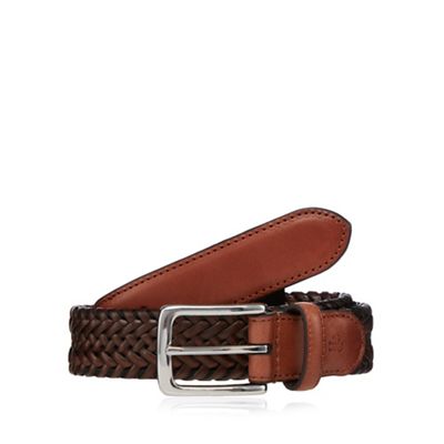 Hammond & Co. by Patrick Grant Brown leather plait belt